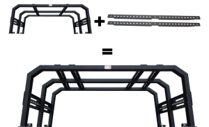 Jeep Gladiator Truck Bed Rack - Fishbone Offroad - 61In Tackle Racks Top Rails - Black - `20-`27